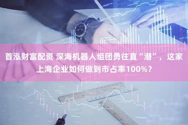 首泓财富配资 深海机器人组团勇往直“潜”，这家上海企业如何做到市占率100%？